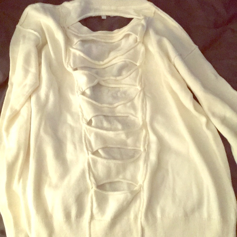 Military Hippie Cutout Sweater